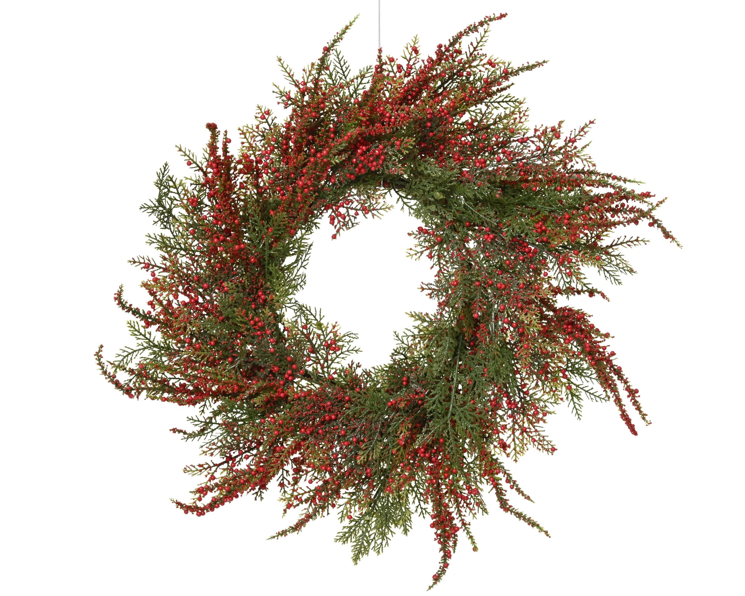 Kerstkrans lushy berry binnen 50cm - groen/rood