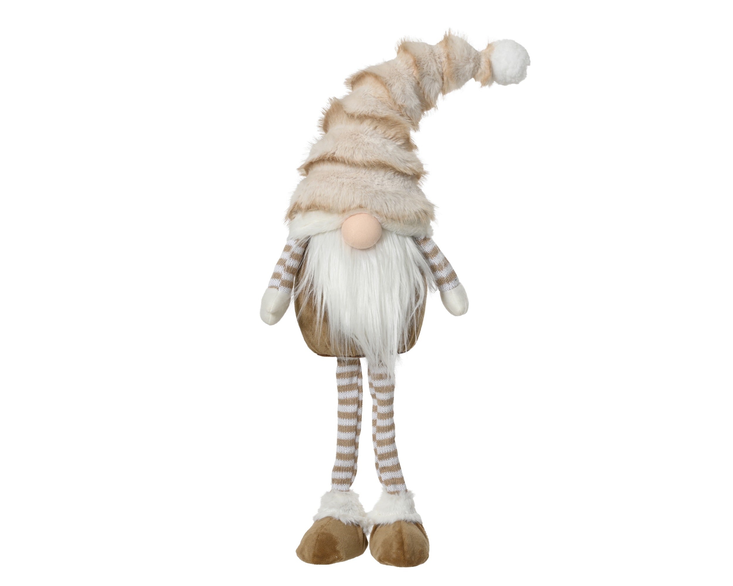 Kerstdeco gnoom polyester 58cm - beige