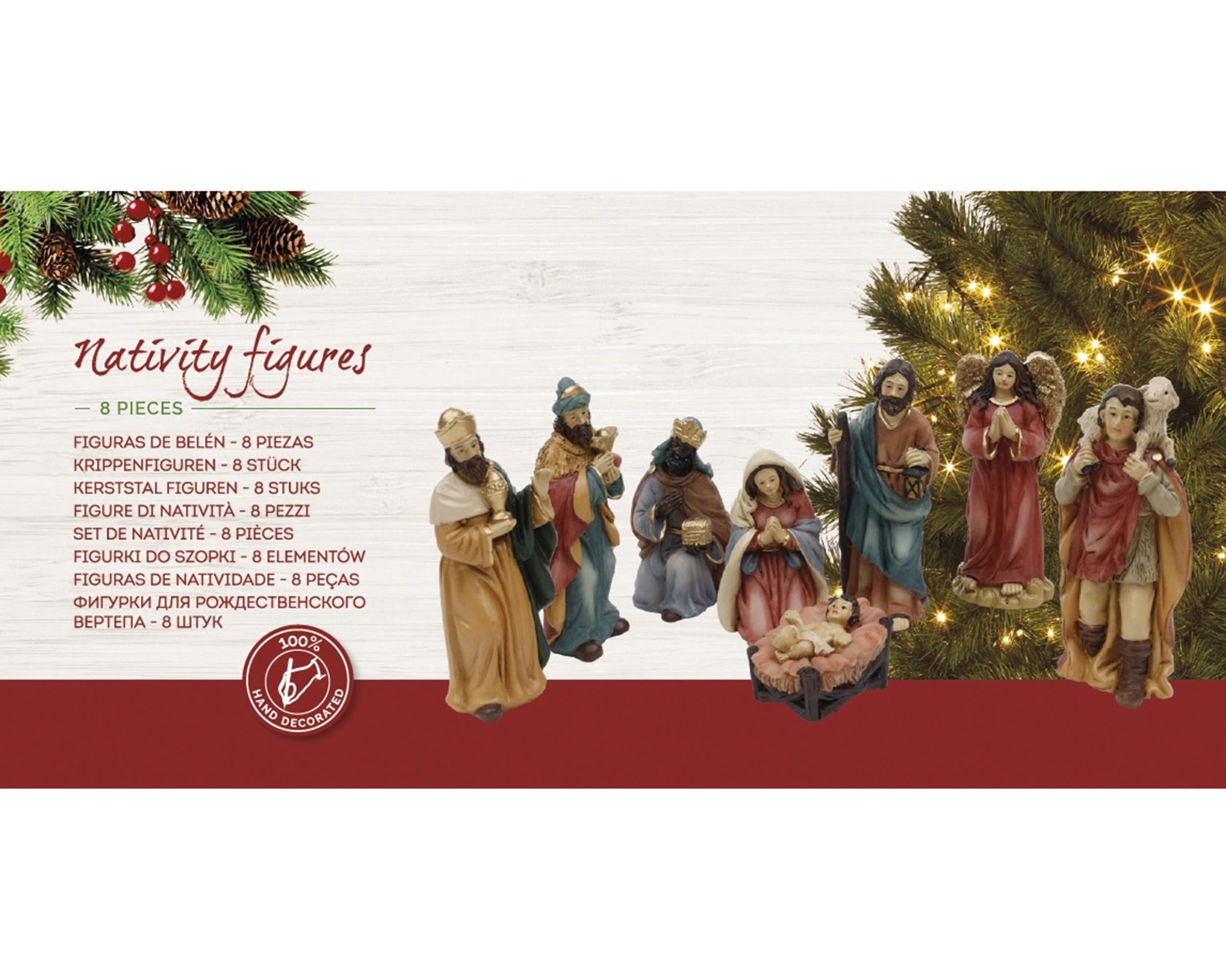 Kerststal figuren set/8 - multi