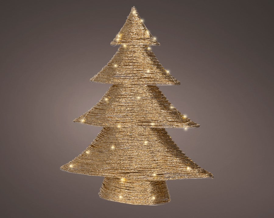 Kerstverlichting kerstboom LED 11x48x60cm - goud/warm wit