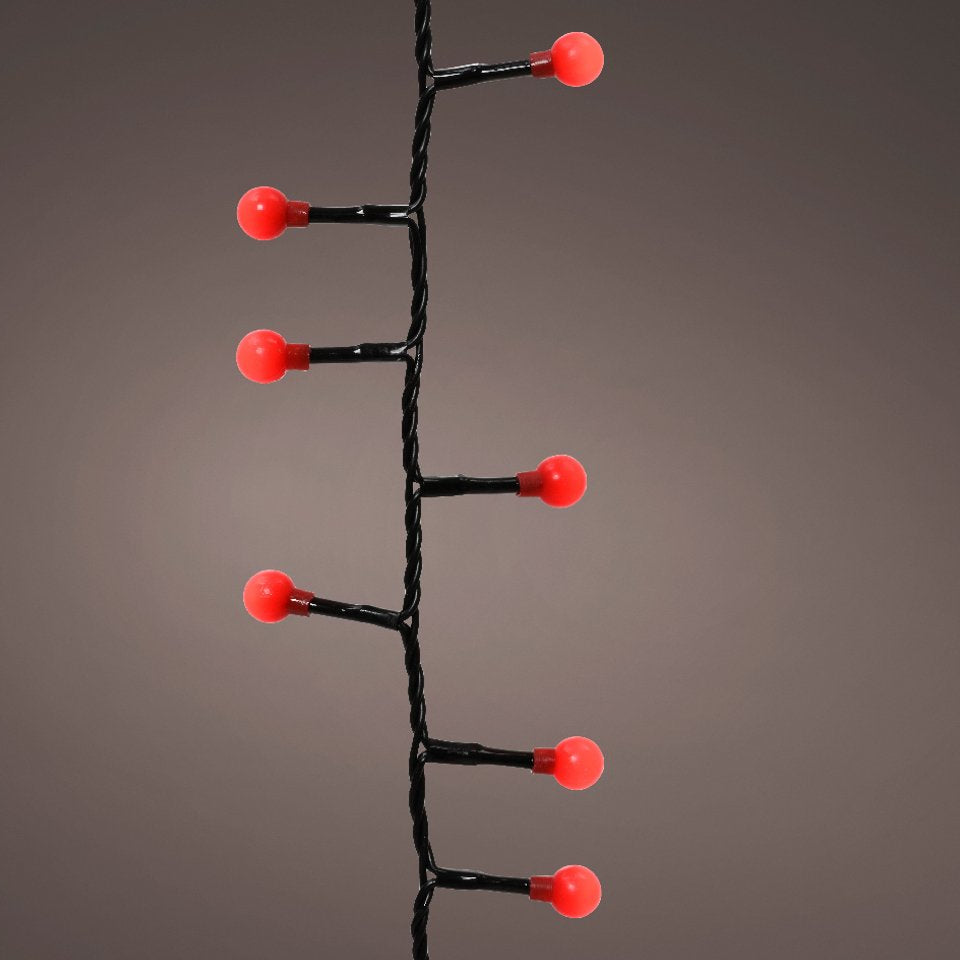 Lumineo LED cherry twinke 750cm 350L - zwart/rood - kerstverlichting