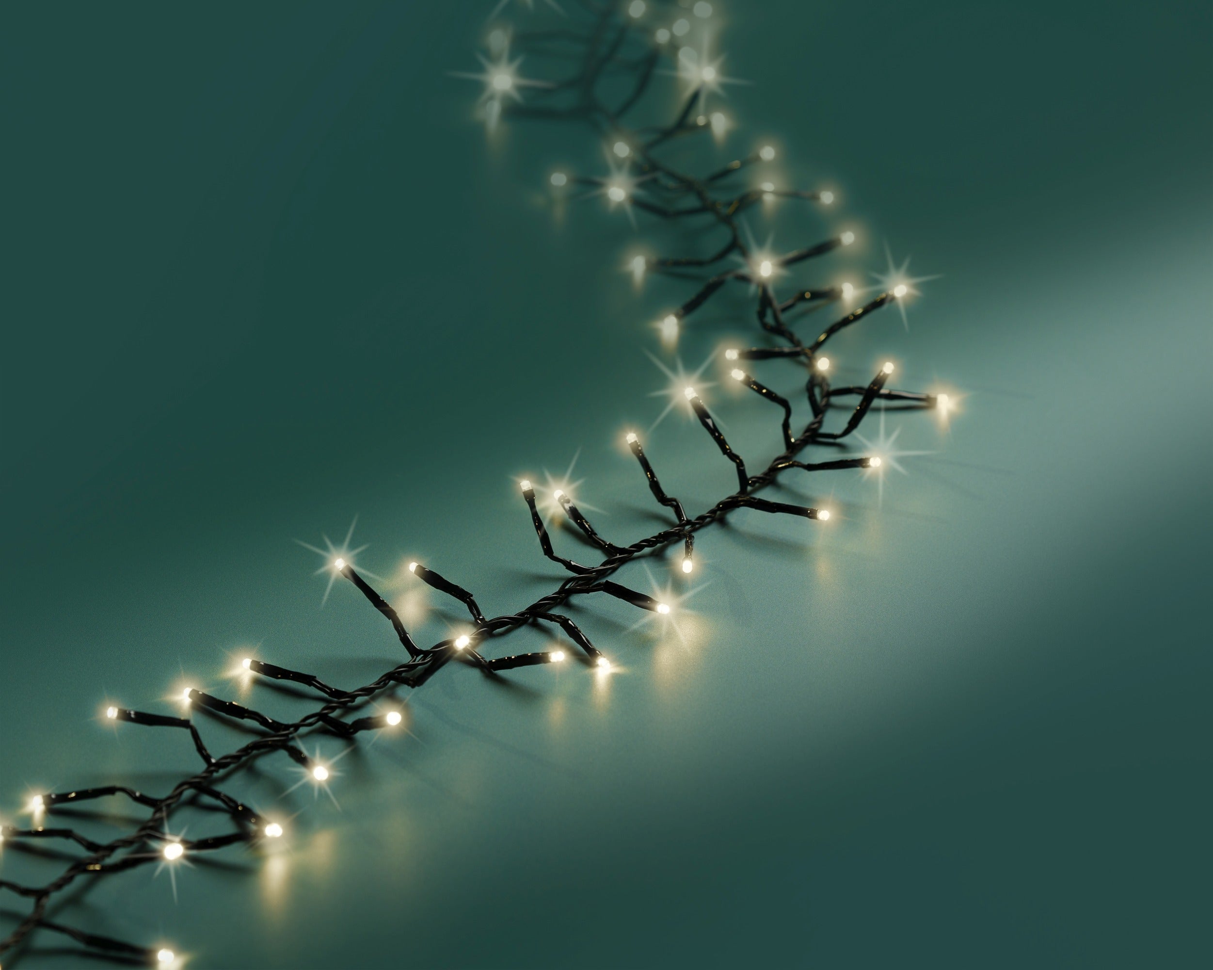 Lumineo LED excellent twinkel 1000cm 648L - zwart/warm wit - kerstverlichting
