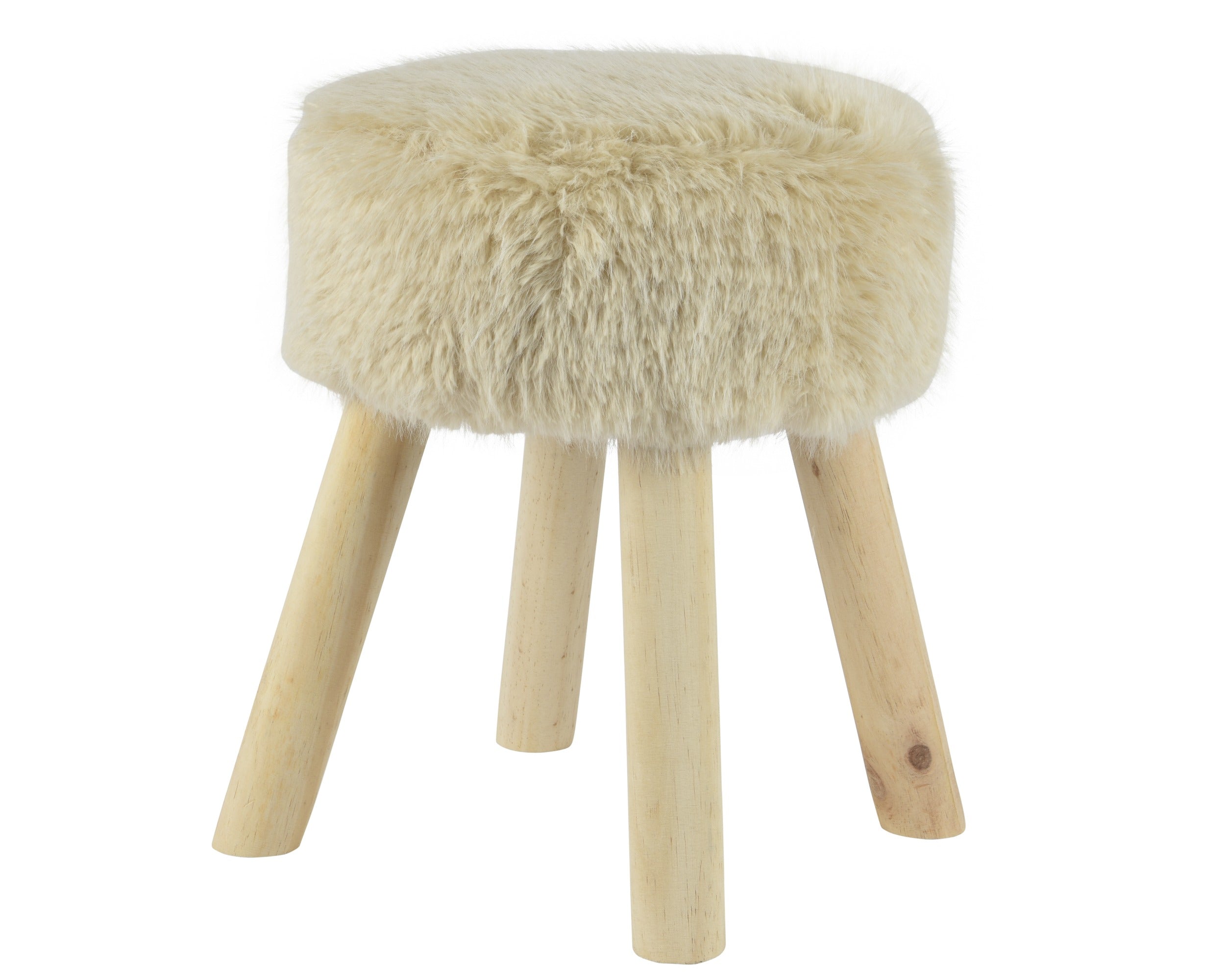 Kruk kunstbont 30x38cm - beige