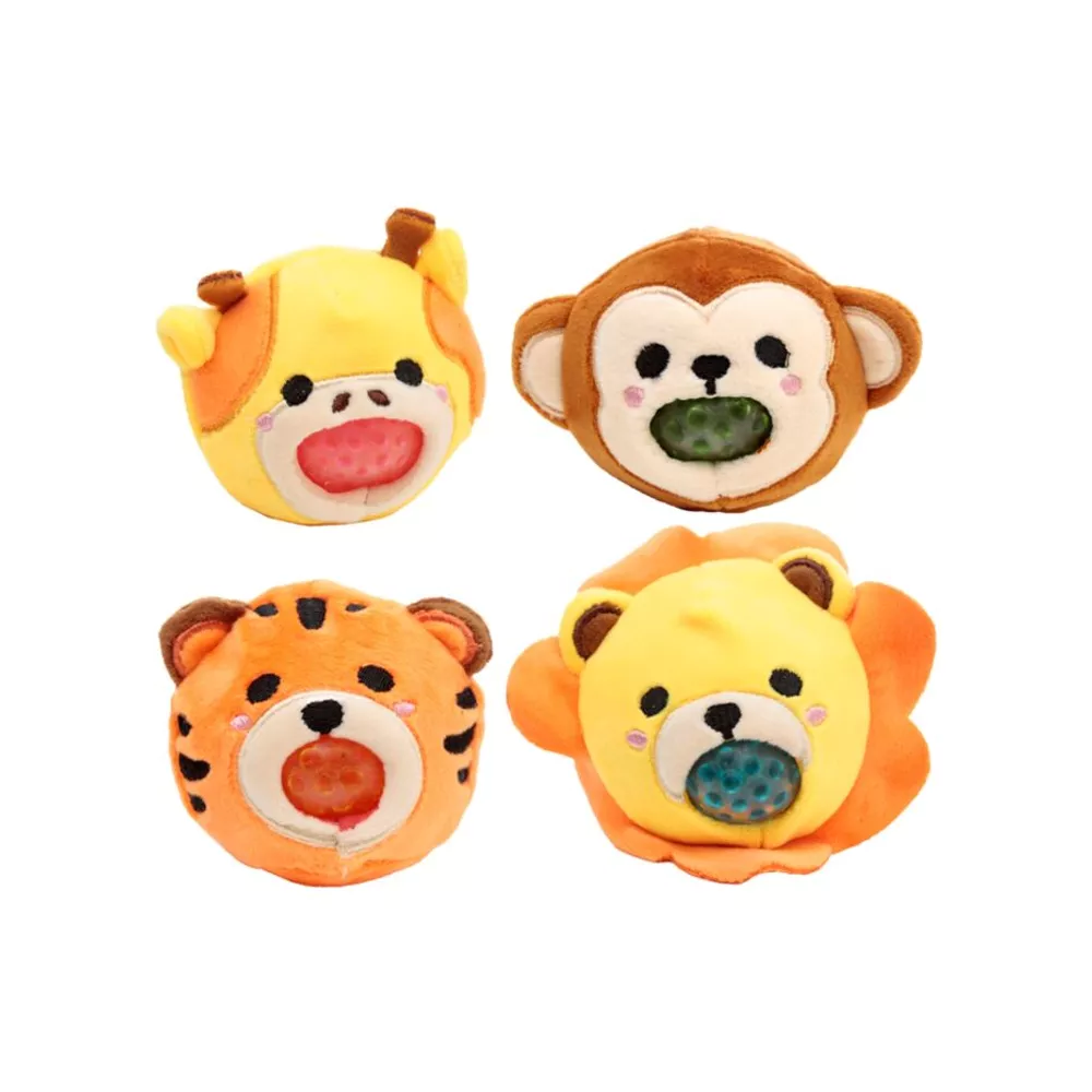SQUEEZIES Pluche knijpknuffel - Adoramals leeuw/ giraf/ aap/ tijger ass.