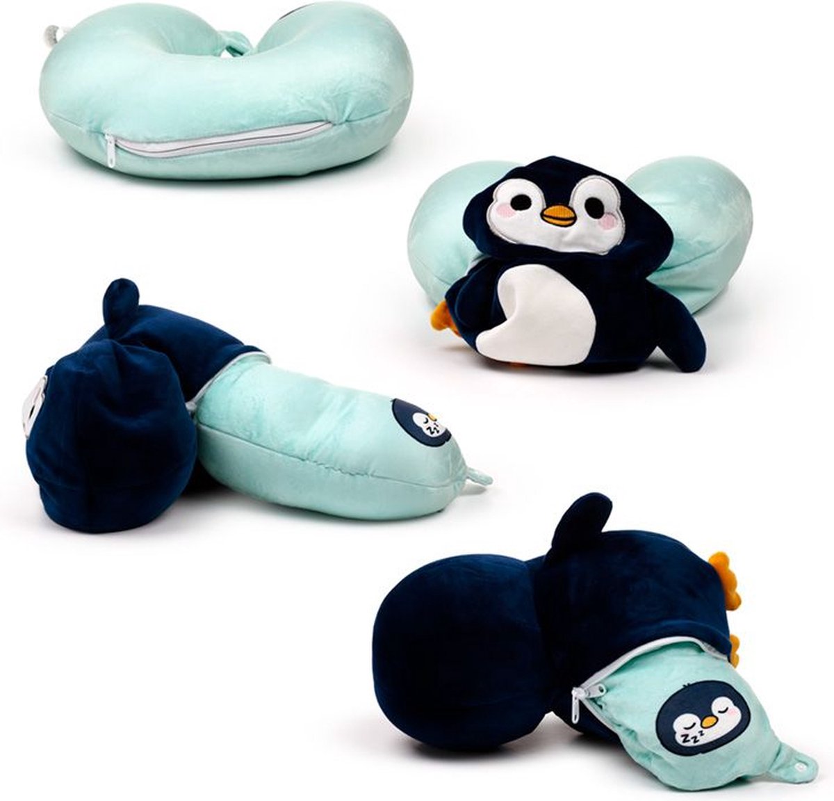 SWAPSEAZZZ 2in1 pluche reiskussen en speelgoed - pinguin