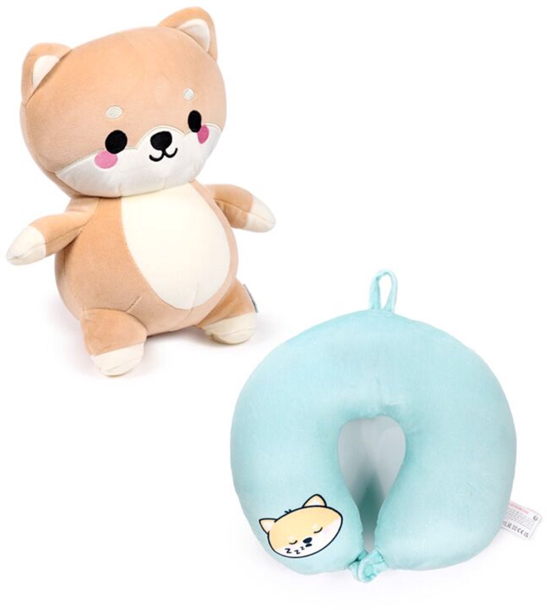 SWAPSEAZZZ 2in1 pluche reiskussen en speelgoed - shiba