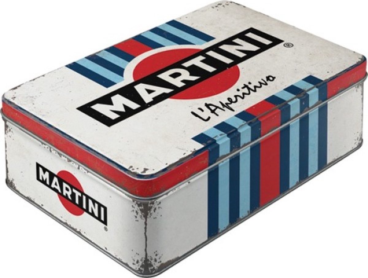 Tin Box Flat Martini - L'Aperitivo Racing Stripes