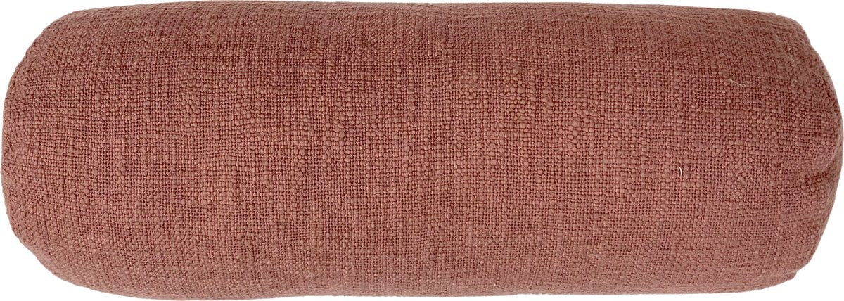 TISECO Cotton slub bolster kussen - dia 15x45cm - rust rol