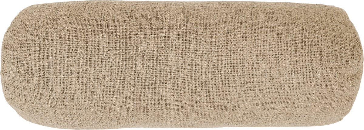 TISECO Cotton slub bolster kussen - dia 15x45cm - sand rol