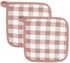 TISECO Gingham pannenlappen 2st.- 20x20cm - roze