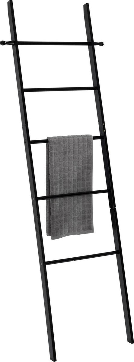 WENKO Suri handdoekladder bamboe - zwart
