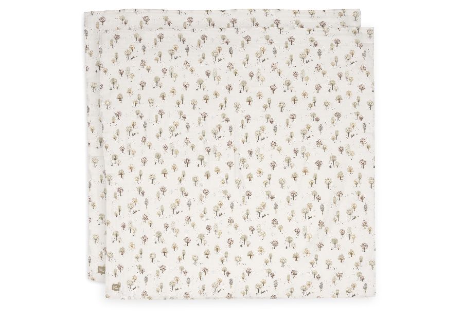 JOLLEIN Hydrofiele doek L 115x115cm - Tiny Park - 2st