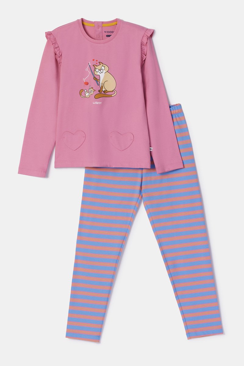 WOODY Meisjes pyjama - roze - 12m