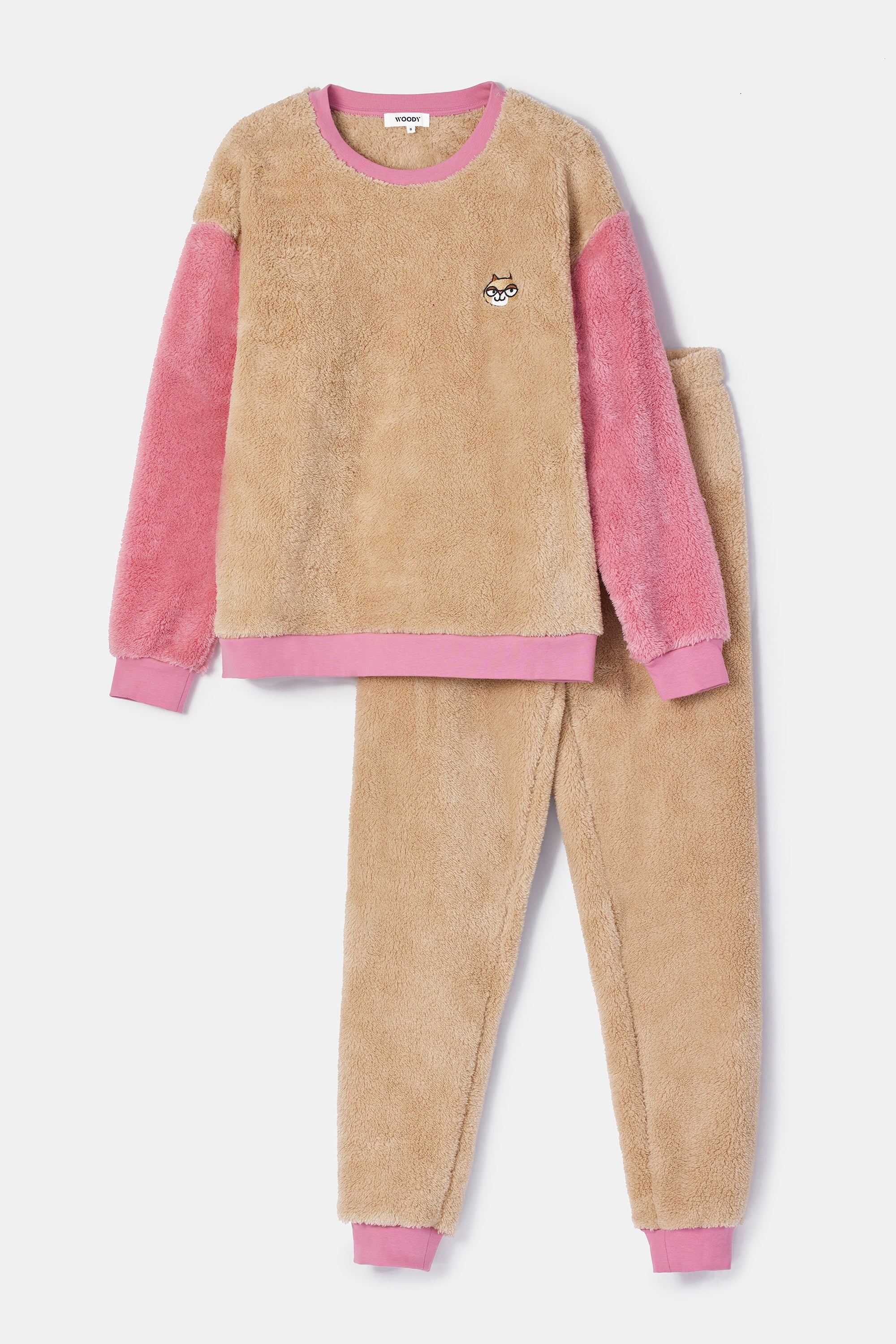 WOODY Unisex sweater en broek - beige - L