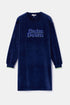WOODY Dames slaapkleedje - donkerblauw - XL