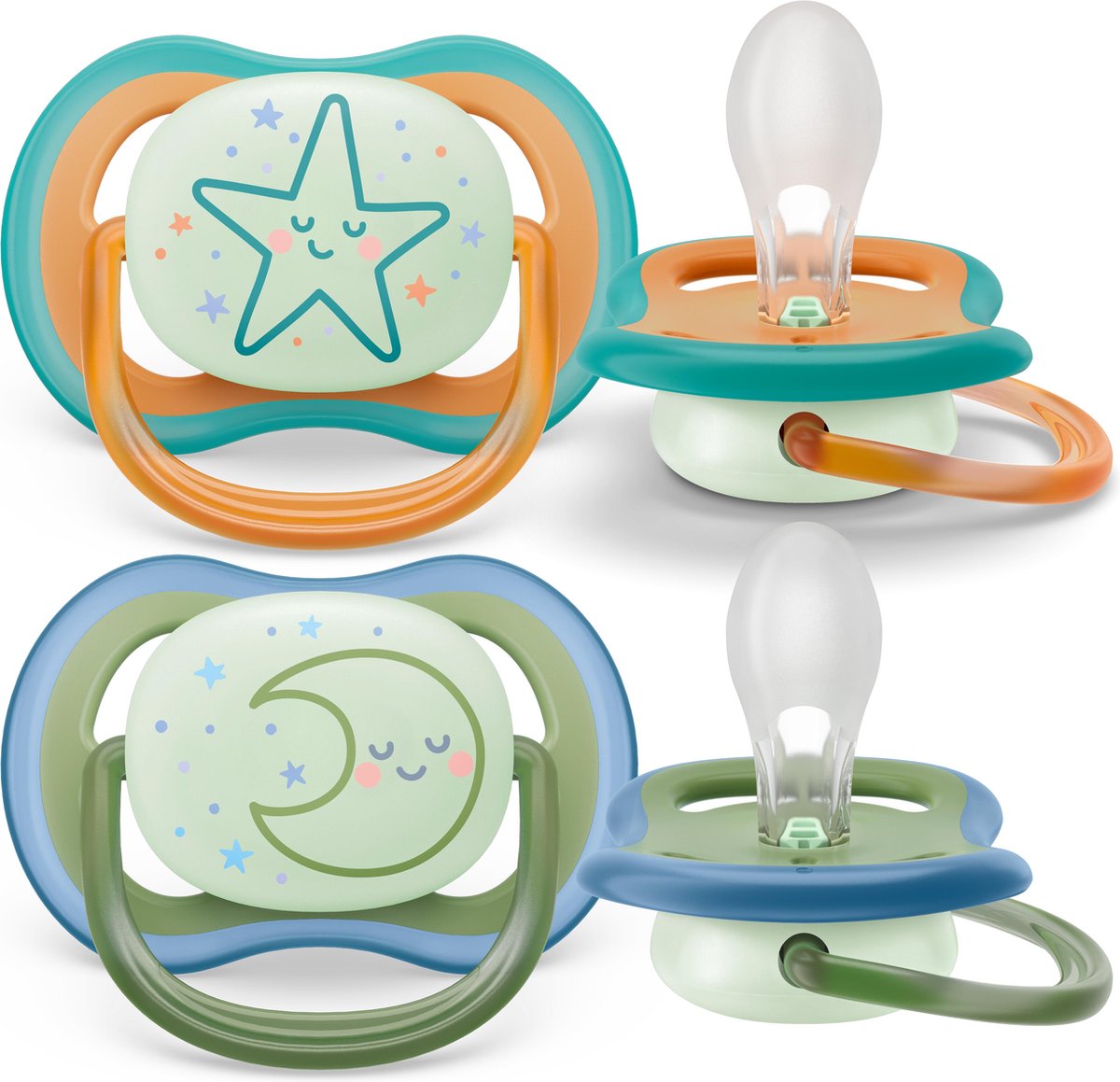 AVENT Fopspeen +18m ultra air night ster/maan