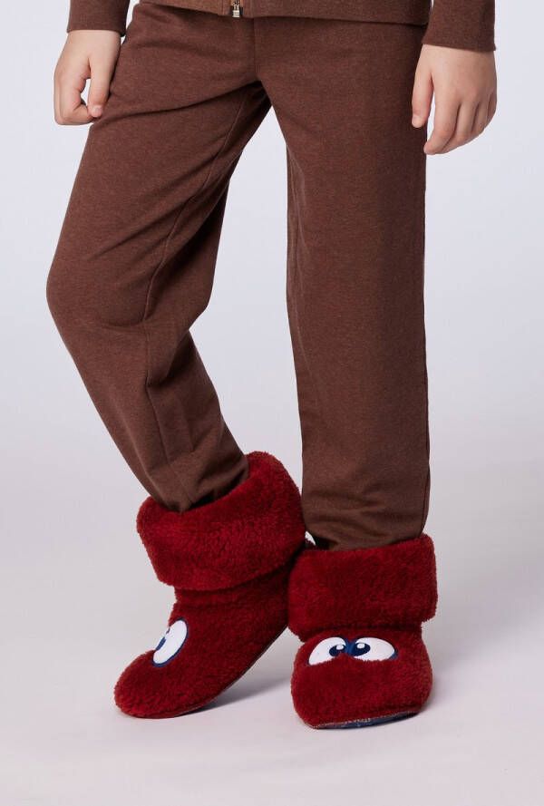WOODY Pantoffels oogjes - donkerrood - 26/30