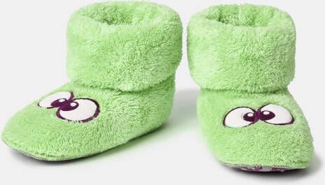 WOODY Pantoffels oogjes - groen - 30/34