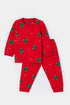 WOODY Jongens pyjama - rode kerstbomen print - 16Y