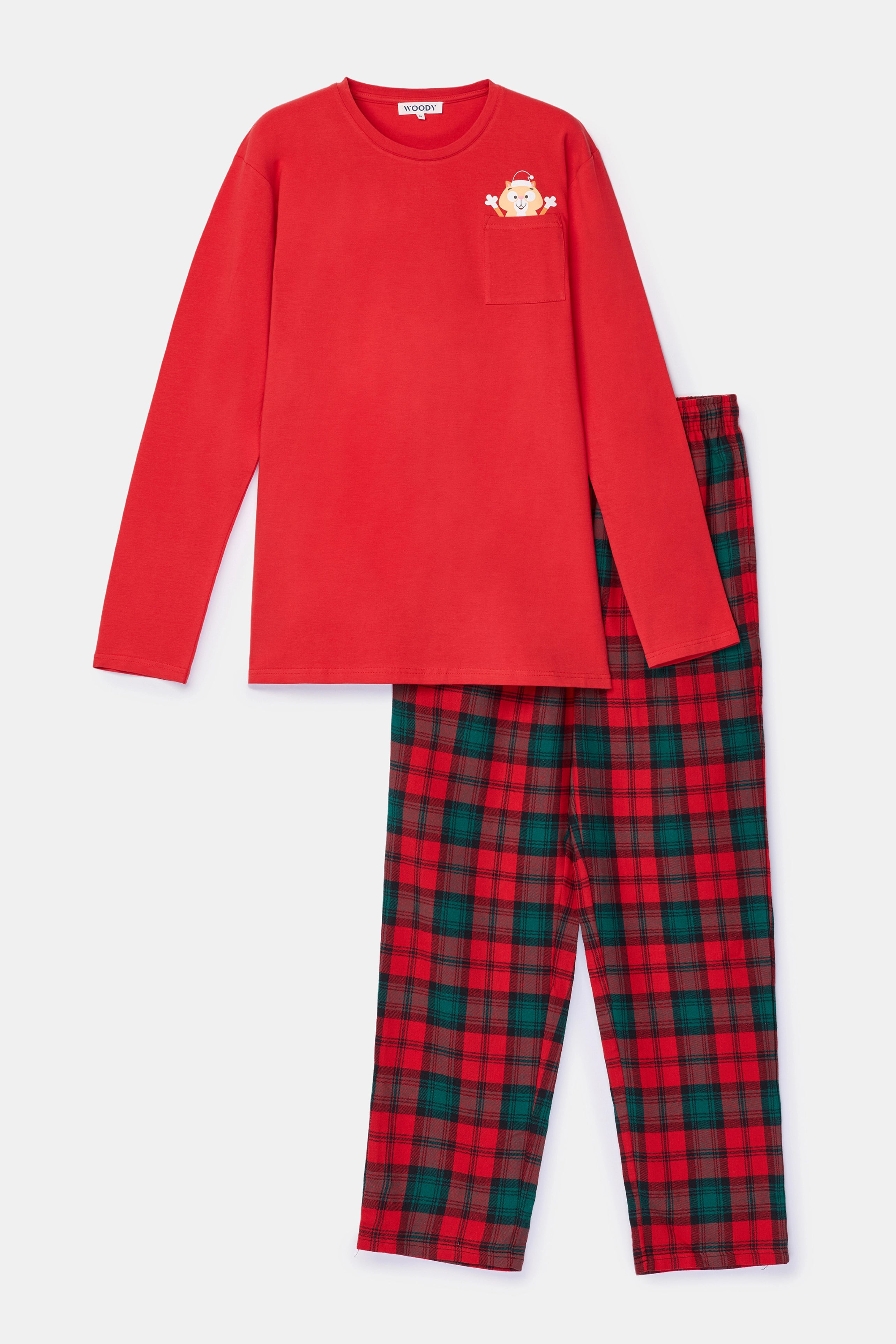 WOODY Jongens pyjama - rood - 4Y