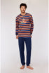 WOODY Heren pyjama - multicolor streep - M
