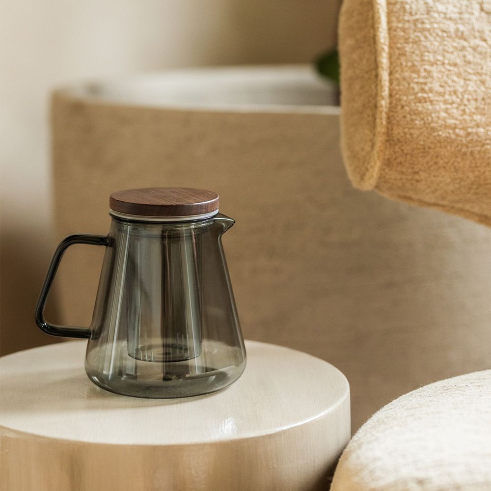 S&P Luma Theepot 83cl met glazen filter en deksel - grijs