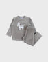 NOUKIES pyjama SWEET ZEBRA - fluweel kaki - 6Y