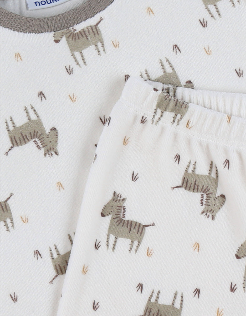 NOUKIES pyjama SWEET ZEBRA - fluweel zebraprint - 4Y