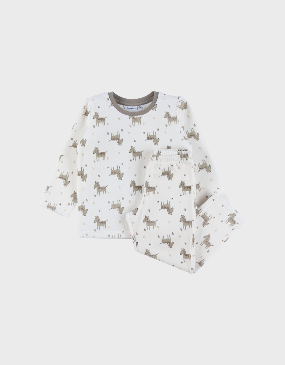 NOUKIES pyjama SWEET ZEBRA - fluweel zebraprint - 4Y