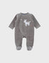 NOUKIES babypyjama SWEET ZEBRA - fluweel kaki - 9M