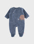 NOUKIES babypyjama JUNGLE - fluweel blauw - 6M
