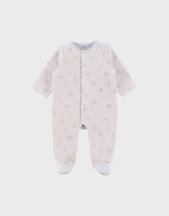 NOUKIES babypyjama NEWBORN - fluweel zeehondprint - 0M