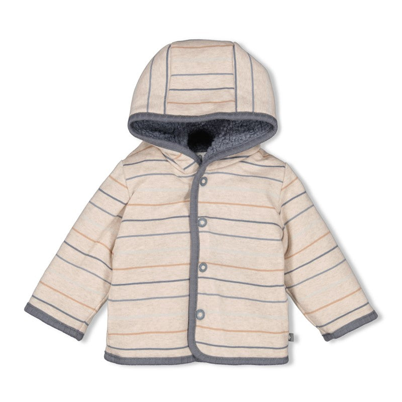 FEETJE Howdy B Jasje omkeerbaar boucle met kap - blauw - 56