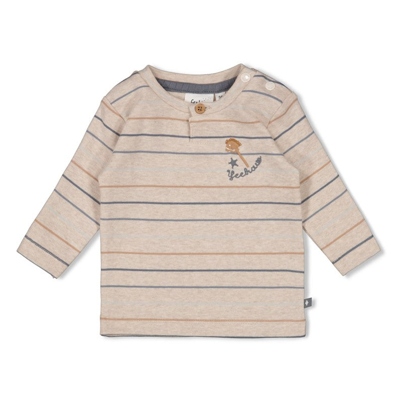 FEETJE Howdy B Longsleeve streep - taupe mel.- 56