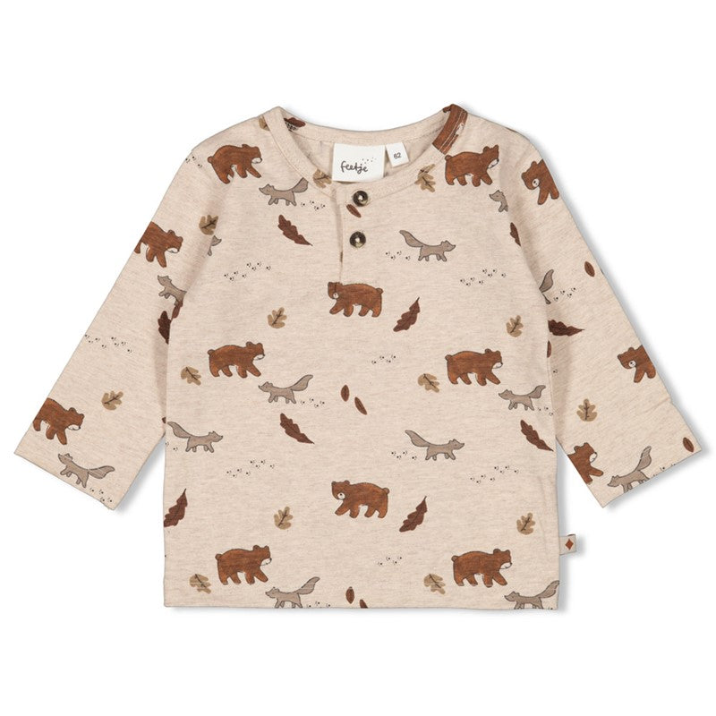 FEETJE Wild World B Longsleeve print - taupe mel.- 74