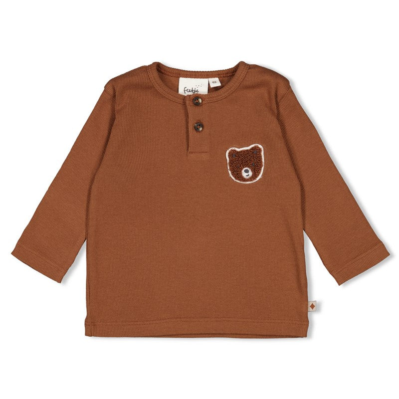 FEETJE Wild World B Longsleeve rib - bruin - 62