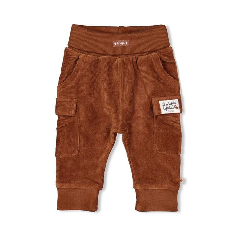 FEETJE Wild World B Broek velours rib - bruin - 62