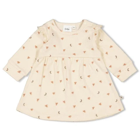 FEETJE Dancing In The Moonlight G Jurk ruches rib print - offwhite - 74