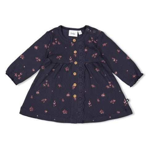 FEETJE Swanlake G Jurk rib print - marine - 86