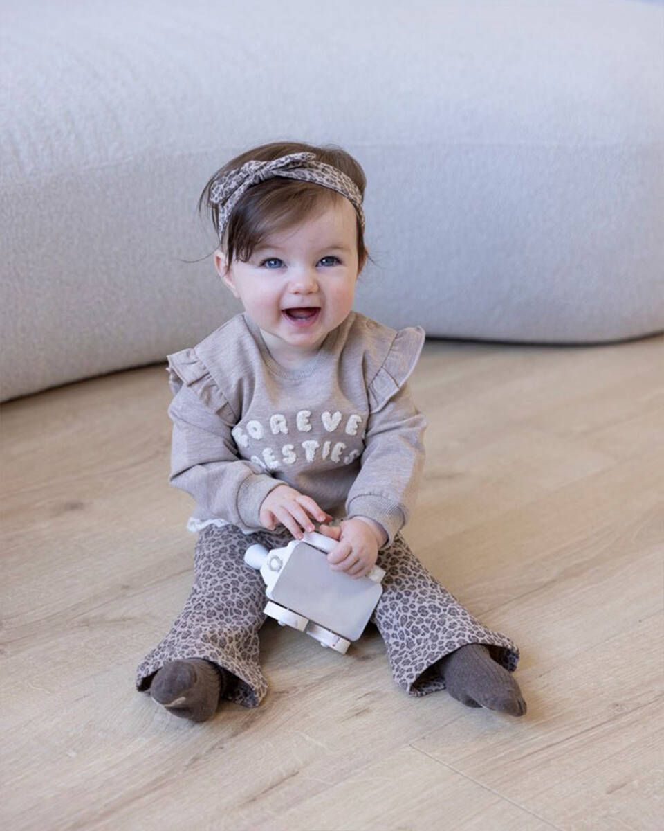 FEETJE Better Together G Sweater print - taupe mel.- 86