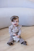 FEETJE Better Together G Broek flare print - taupe mel.- 86