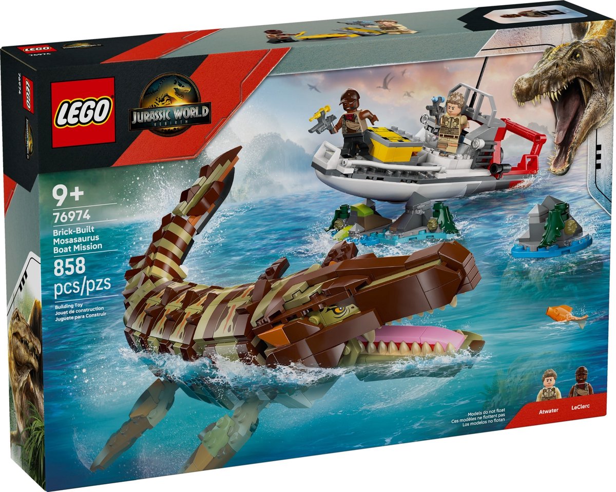 LEGO Jurassic World 76974 Bouwbare mosasaurus bootmissie