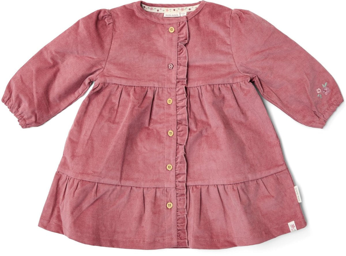 LITTLE DUTCH Jurkje lange mouw - rouge - 80