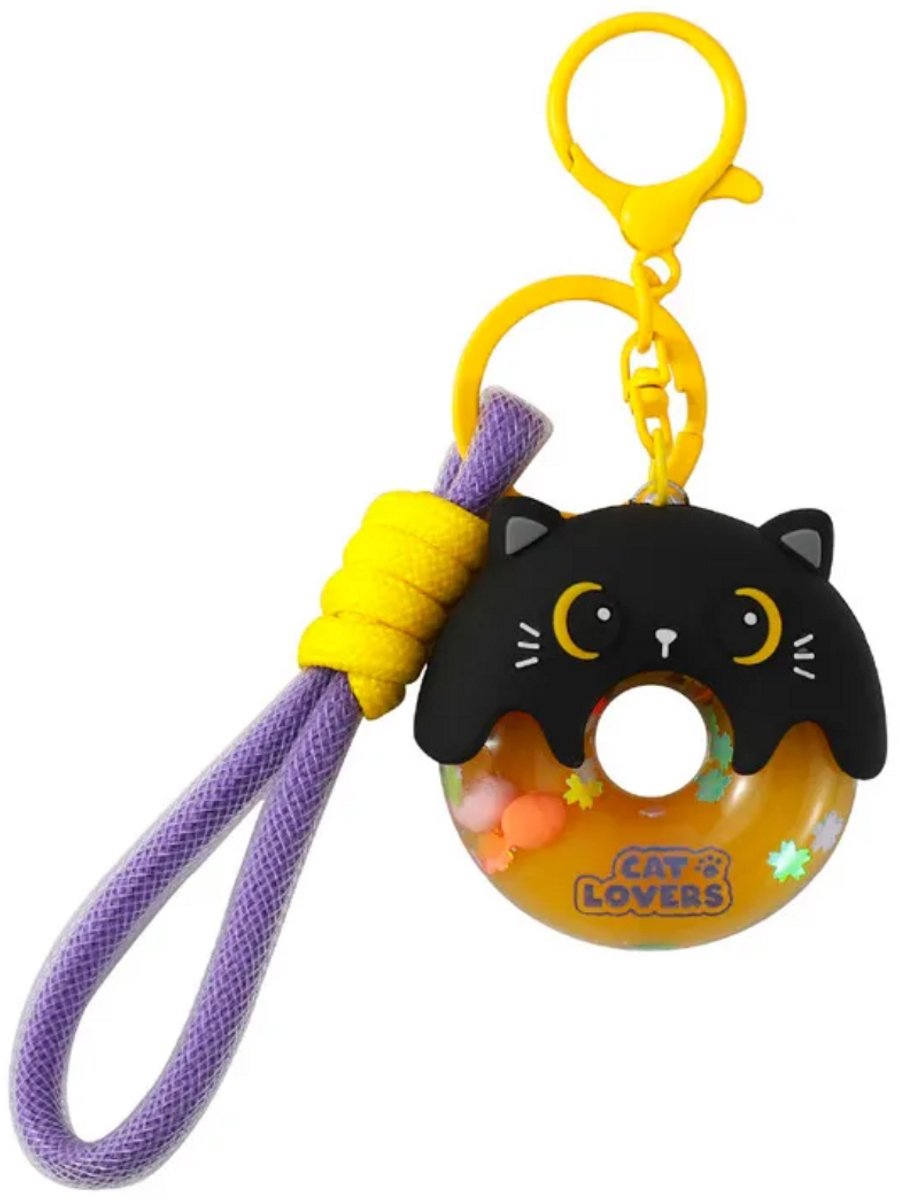 Donut keychain BLACK CAT