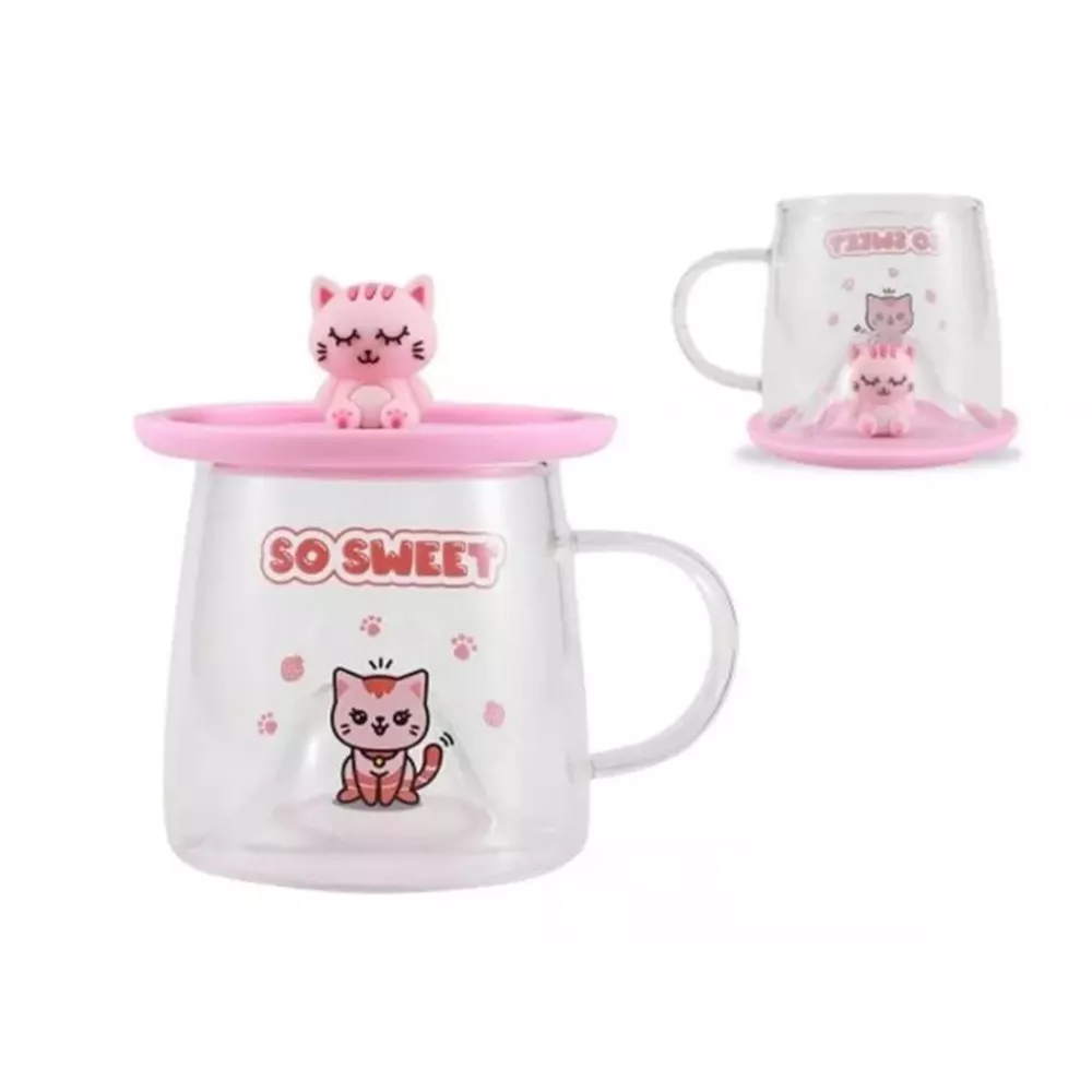 Charmy glass PINK CAT