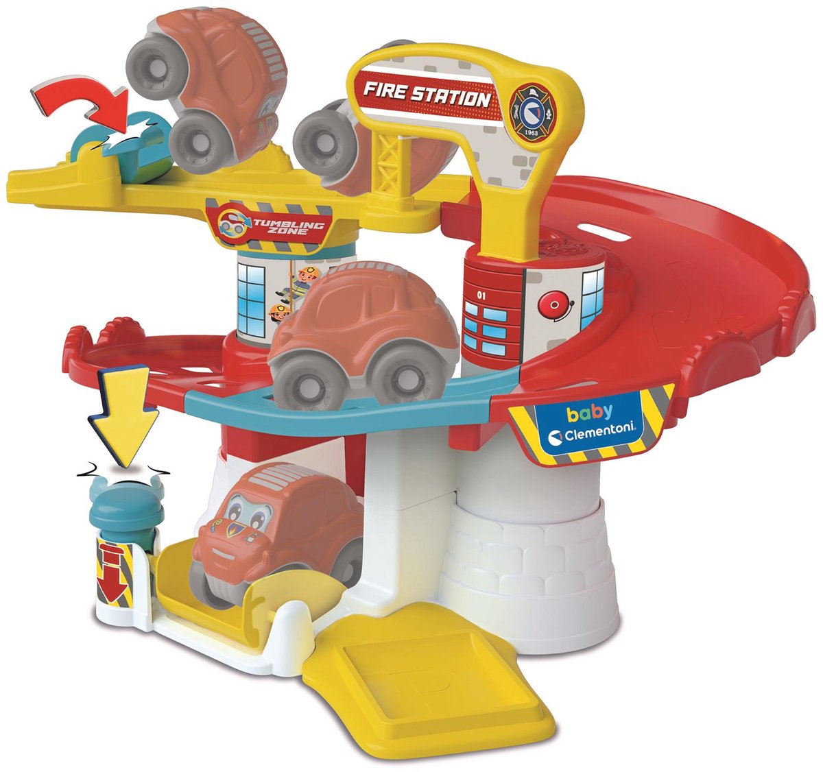 CLEMENTONI Tumbling car new garage