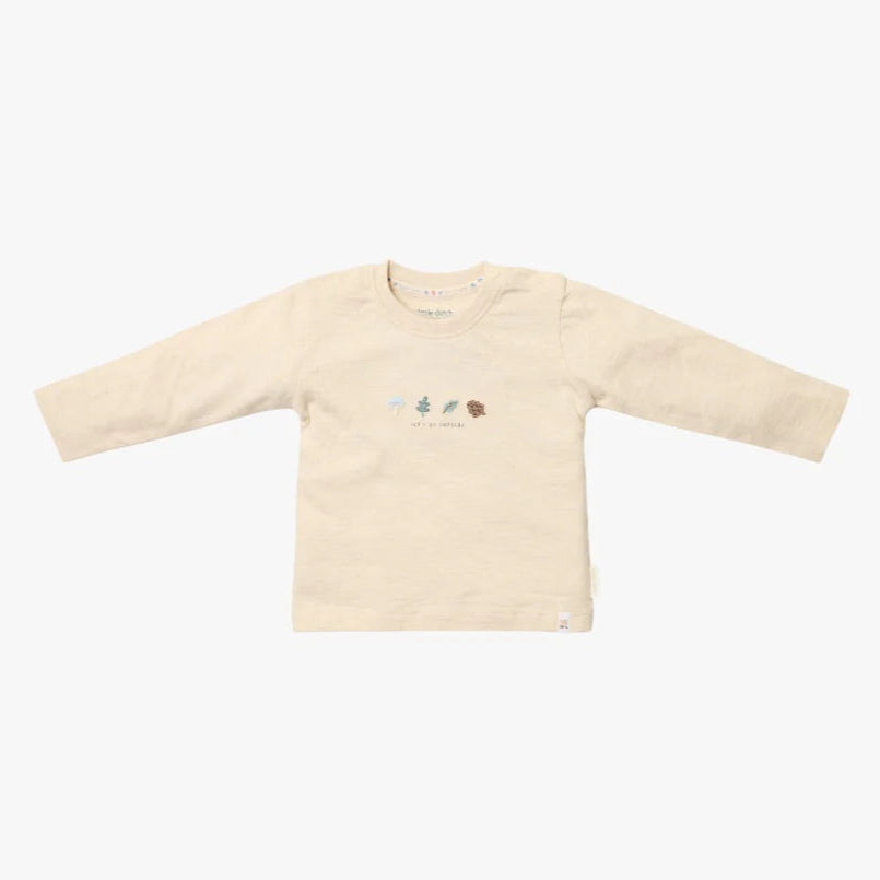 LITTLE DUTCH T-shirt lange mouw - sand melee - 86