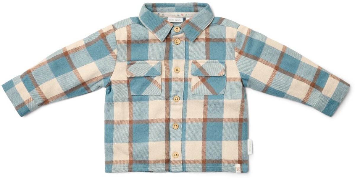 LITTLE DUTCH Overhemd - stone blue/ruit - 86