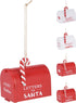 Kersthanger brievenbus 8x7cm - rood/wit - ass. (prijs per stuk)