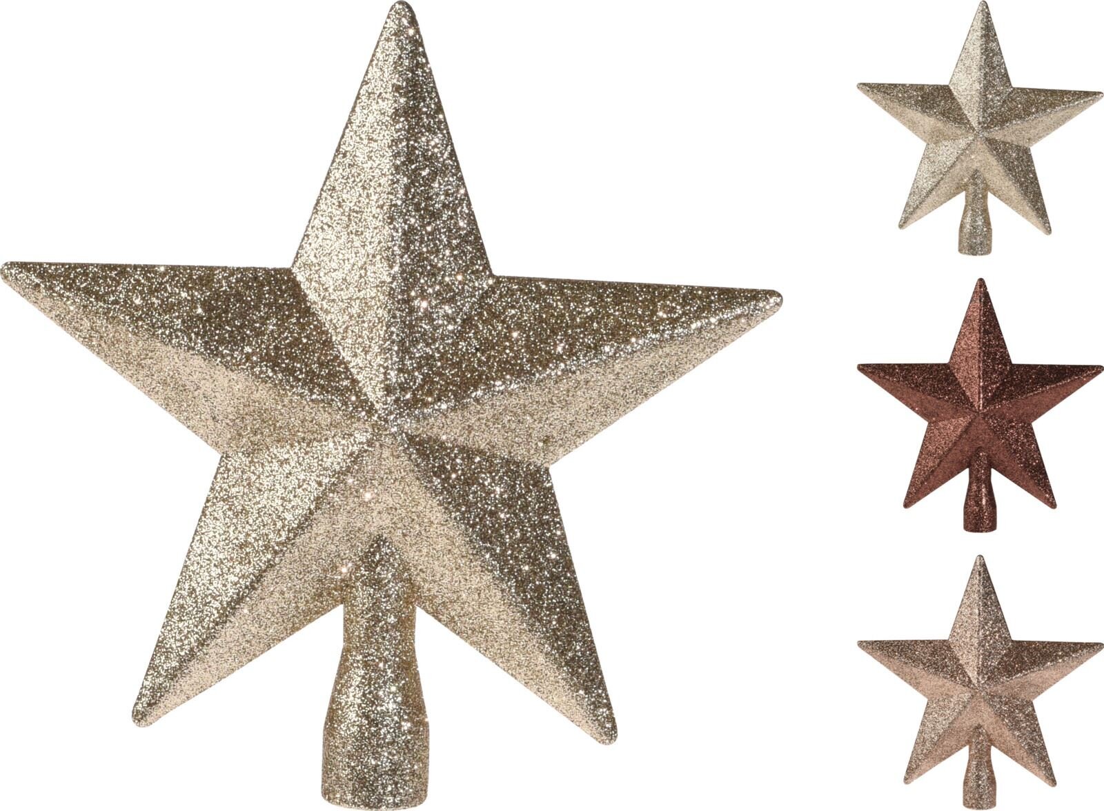 Kerst piek ster glitter 20cm - ass. (prijs per stuk)